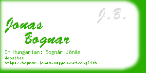 jonas bognar business card