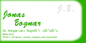 jonas bognar business card